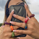 COLORFUL PASTORAL HEART THREE DIMENSIONAL RING_CWAJE1819