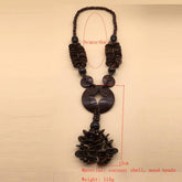 ETHNIC COCONUT SHELL WOOD BEADS LONG NECKLACE_CWMM4919