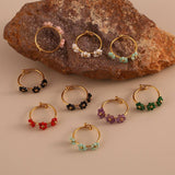 Triple Flower Open Ring In Natural Stone Steel_Cwmm8932