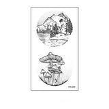MINIMALIST NATURE TATTOO STICKERS WHALE FOREST_CWMM8365