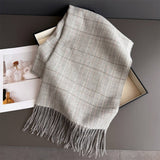 Chic Plaid Tassel Scarf Soft Cashmere Feel Wrap_ Cwasc03271