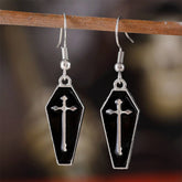 HALLOWEEN VINTAGE CROSS SKULL EARRINGS_CWAJE1977