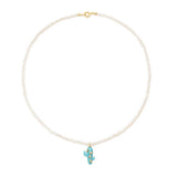CACTUS PEARL BEADED CHOKER SWEET LUXE NECKLACE_CWAJE4613