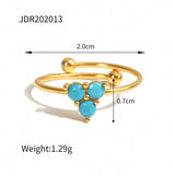 GOLD STAINLESS STEEL INLAID NATURAL STONE RINGS_CWAJE0611