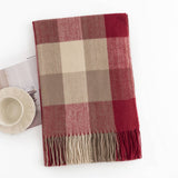 MELANGE PLAID SCARF SOFT FAUX CASHMERE FALL WRAP_CWASC1004
