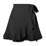 ONE PIECE SKIRT SOLID COLOR RUFFLED SHORT SKIRT_CWAB4812