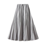 FLOWING PLEATED A LINE SKIRT WITH WIDE SWING_CWBMS0299