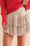 Womens Sequin Cake Short Skirt