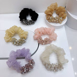 ELEGANT SQUARE CRYSTAL SCRUNCHIE CUTE HAIR TIE_CWAHA6775
