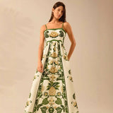 Sunlit Floral Prints And Ruffles Casual Dress