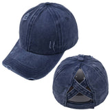 CROSS PONYTAIL BASEBALL CAP VISOR RETRO PEAKED CAP CWAH1220