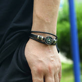 MULTI LAYER BRAIDED BEADED COWHIDE BRACELET_CWMM4511