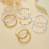 SIMPLE MULTI STRAP POLYMER CLAY BRACELET SET_CWMM3527