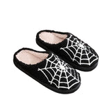 HALLOWEEN SPIDER WEB EMBROIDERED COTTON SLIPPERS_CWSHS0757