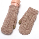 Winter Womens Cute Thick Knit Touchscreen Gloves_Cwag0271