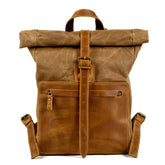 Vintage Waxed Canvas Leather Backpack For Men_Cwab5540