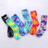 Women Double-Needle Tie-Dyeing Mid-Tube Socks_Cwms0243