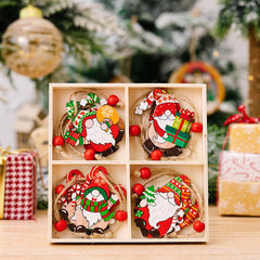 Cwmm10285_Christmas Wooden Gnome Ornaments Set Of 4