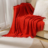 KNITTED TASSEL THIN BLANKET SOFA BLANKET_CWMM0183