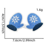 Winter Blue Christmas Graffiti Embroidered Patch_Cwmm4028