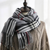 PLAID FAUX CASHMERE SCARF SWEET MID LENGTH WRAP_CWASC0190