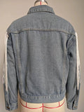 Washed Long Sleeve Denim Jacket With Fringe