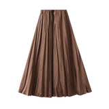 FLOWING PLEATED A LINE SKIRT WITH WIDE SWING_CWBMS0299