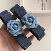 NEW RETRO DENIM CAMELLIA HAIRPIN FOR WOMEN_CWAHA4682