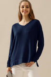 Women Casual V Neck Blouse_Cwttl1407