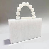 Pearl Acrylic Beaded Clutch Wristlet Wedding Bag_Cwab5858