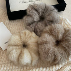 FAUX MINK PLUSH HAIRBAND HAIR ACCESSORIES_CWAHA4041