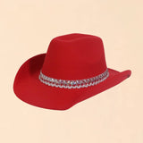 RHINESTONE WESTERN FELT FEDORA COWBOY HAT_CWAH3647