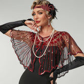 LACE SEQUIN SHAWL EVENING PARTY DRESS COVER_CWMM8954