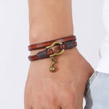 CREATIVE RETRO TWO CIRCLE MENS LEATHER BRACELET_CWMM4507