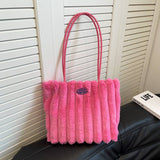 Winter Leisure Shoulderbag Large Capacity Plush Bag_Cwab3966