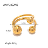 18K GOLD PLATE STAINLESS STEEL BALL RINGS_CWAJE0623