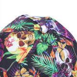 SKULL LEAF PRINT GRAFFITI BASEBALL CAP SUN HAT CWAH1549