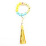 TASSEL PRINTED WOODEN BEAD KEYCHAIN_CWMM1324