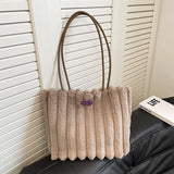 Winter Leisure Shoulderbag Large Capacity Plush Bag_Cwab3966