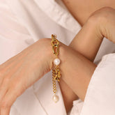 FRENCH VINTAGE FRESHWATER PEARL CUBAN BRACELET_CWAJE4635