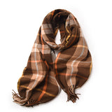 Womens Double Face Plaid Scarf Winter Warmth