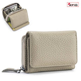 SMALL TRIFOLD MINI LEATHER LARGE CAPACITY WALLET_CWAB3787