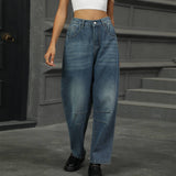 Washed Loose Harlan Denim Nine-Point Pants