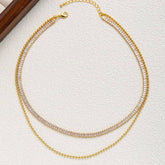 STACKED TWO LAYER DIAMOND CHAIN NECKLACE_CWMM3623