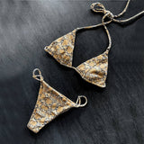 SNAKE PRINT BIKINI SEXY SOLID COLOR SWIMWEAR_CWMW0748