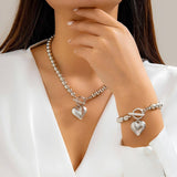 IMITATION PEARL HEART SHAPED PENDANT NECKLACE_CWAJE1166