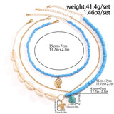 OCEAN STYLE CONCH SHELL MULTILAYER NECKLACE_CWAJE1803