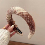 RETRO COLORFUL WIDE BRIM PLUSH HEADBAND_CWAHA1700