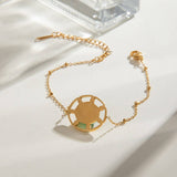 STAINLESS STEEL GREEN AGATE PENDANT BRACELET CHIC_CWAJE4705