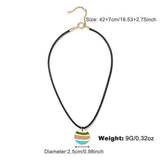 COLORFUL ENAMEL PENDANT NECKLACE EARRINGS SET_CWAJE2916